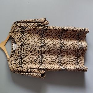 Worthington, leopard print, polyester, extra large, made in the USA, dress shirt